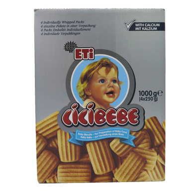 بیسکویت کودک اتی (Eti) مدل Cicibebe مناسب +6 وزن 1000 گرم بسته 4 عددی