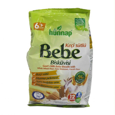 بیسکویت کودک به به هوناپ (Hunnap Bebe) با شیر چرب بز +6 وزن 400 گرم بسته 2 عددی