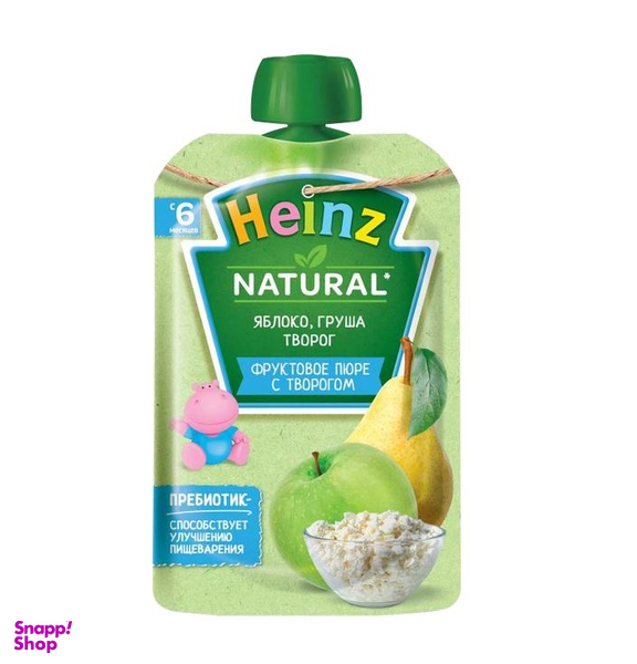پوره ساندیسی هاینز (Heinz) با طعم سیب و گلابی و پنیر +6 وزن 90 گرم
