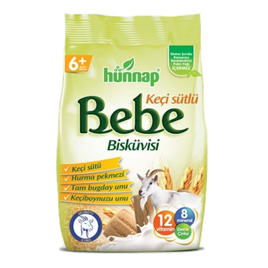 بیسکویت کودک به به هوناپ با شیر چرب بز مناسب +6 وزن 200 گرم