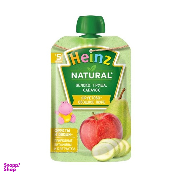 پوره ساندیسی هاینز (Heinz) با طعم سیب ، گلابی و کدو +5 وزن 90 گرم