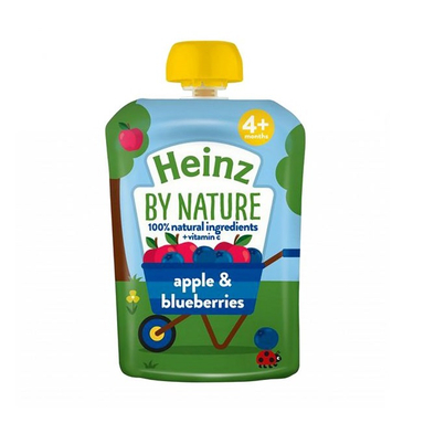 پوره ساندیسی هاینز (Heinz) با طعم بلوبری و سیب +4 وزن 100گرم