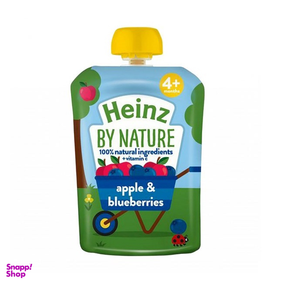 پوره ساندیسی هاینز (Heinz) با طعم بلوبری و سیب +4 وزن 100گرم