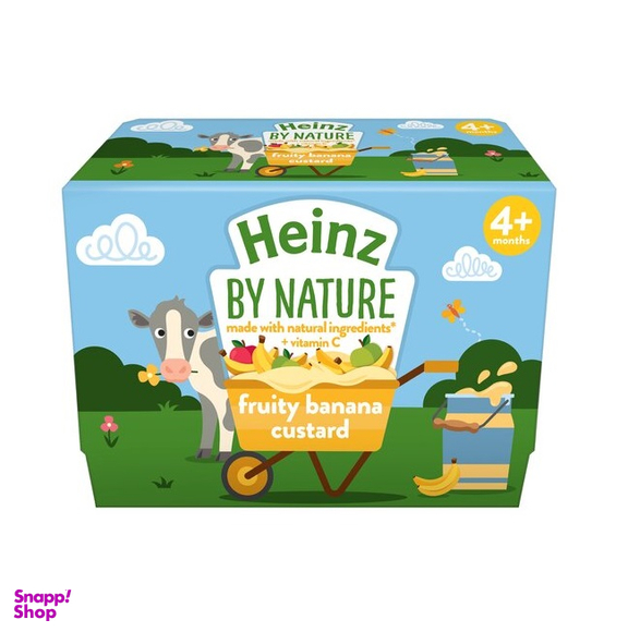 کاسترد هاینز (Heinz) مدل میوه و موز مناسب +4 وزن 100 گرم بسته 4 عددی