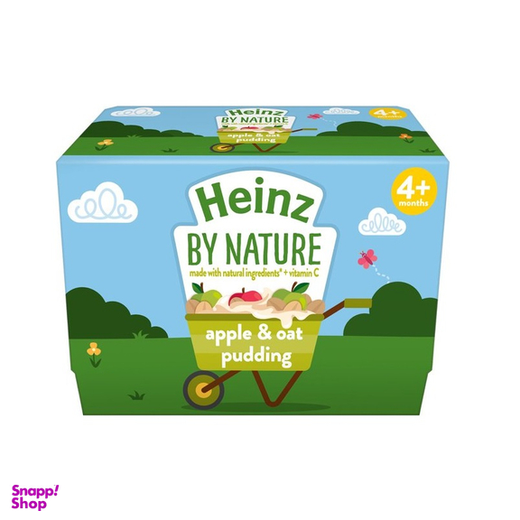 پودینگ هاینز (Heinz) سیب و جو دوسر مناسب +4 وزن 100 گرم بسته 4 عددی