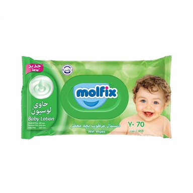 دستمال مرطوب کودک معطر مولفیکس (Molfix) بسته 70 عددی