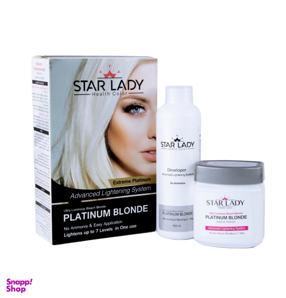 کرم بی رنگ کننده استار لیدی (Star Lady) رنگ پلاتینیوم بلوند حجم 240 میلی‌ لیتر