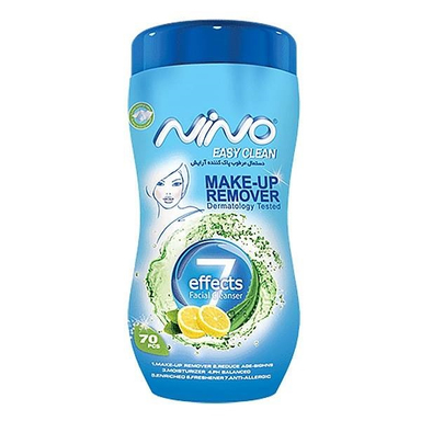 دستمال مرطوب پاک کننده آرایش نینو (Nino) مدل Effects بسته 70 عددی