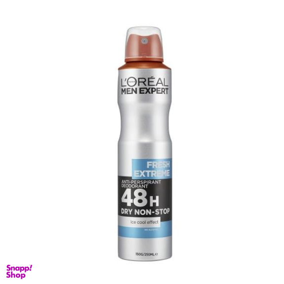 اسپری ضد تعریق 48 ساعته لورال (LOreal) مدل Fresh Extereme حجم 250 میلی لیتر