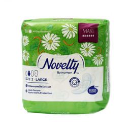 نوار بهداشتی پنبه ای ناولتی (Novelty) مدل Maxi سایز بزرگ بسته 8 عددی