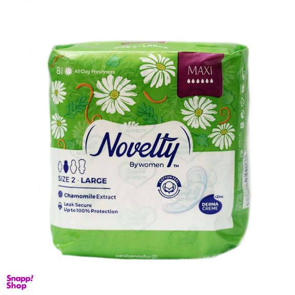 نوار بهداشتی پنبه ای ناولتی (Novelty) مدل Maxi سایز بزرگ بسته 8 عددی