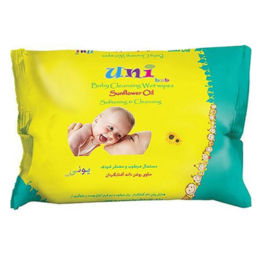 دستمال مرطوب کودک یونی بب (Uni Beb) مدل Sunflower Oil بسته 63 عددی