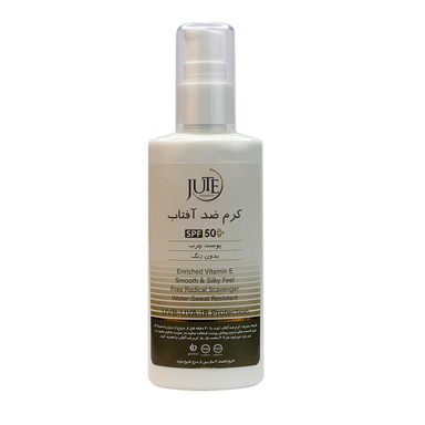 ضد آفتاب پمپی بی رنگ ژوت (Jute) با SPF50 مناسب پوست چرب حجم 100 میلی لیتر