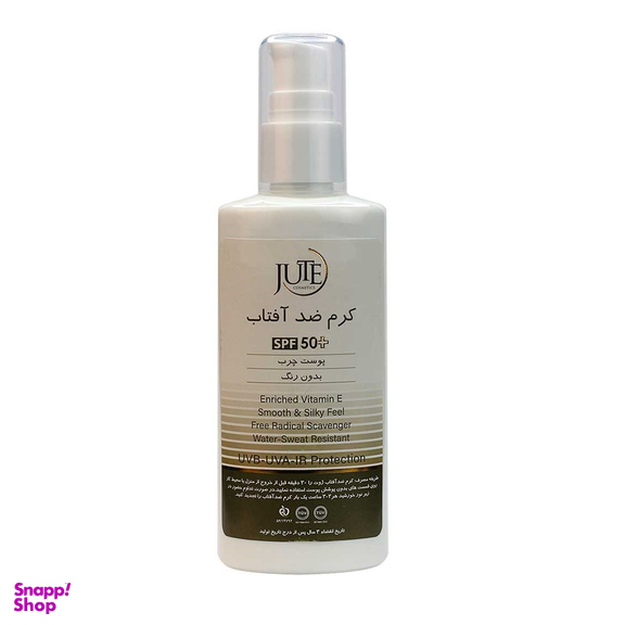 ضد آفتاب پمپی بی رنگ ژوت (Jute) با SPF50 مناسب پوست چرب حجم 100 میلی لیتر