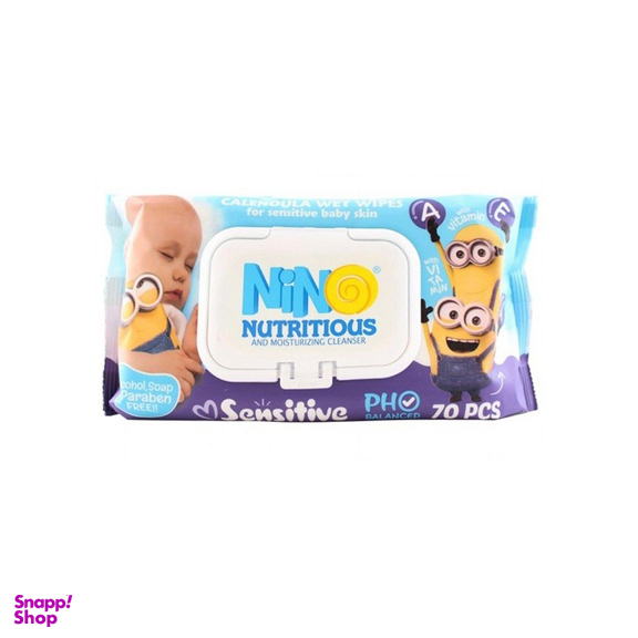 دستمال مرطوب نینو (Nino) مدل Sensitive بسته 70 عددی