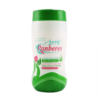 دستمال مرطوب پنبه ریز (Panberes) مدل آلویه ورا 70 عددی