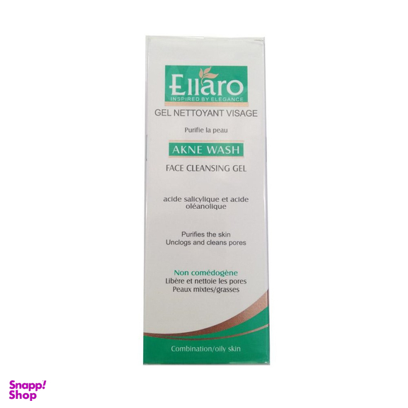 ژل شستشوی صورت الارو (Ellaro) مدل Akne Wash حجم 150 میلی‌ لیتر