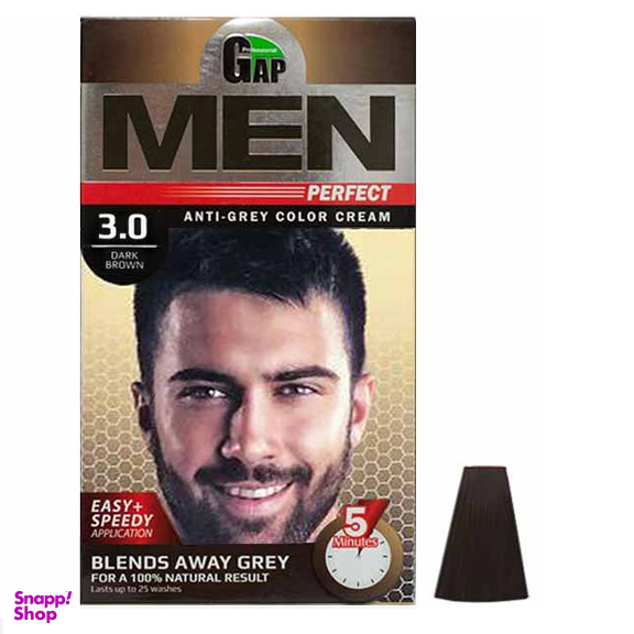 کیت رنگ مو مردانه گپ (Gap) شماره 3 رنگ قهوه ای تیره حجم 50 میلی‌ لیتر