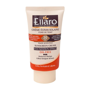 کرم ضد آفتاب کرم پودری فاقد چربی الارو (Ellaro) با SPF30 رنگ بژ طبیعی مات حجم 40 میلی‌لیتر