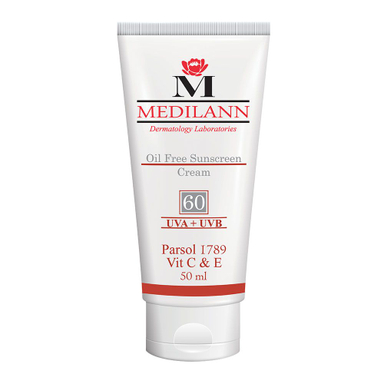 کرم ضدآفتاب فاقد چربی SPF60 رنگی مدیلن (Medilann) وزن 50 گرم