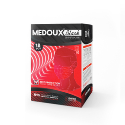 ماسک ان95 سیاه مداکس (Medoux) بسته 18 عددی