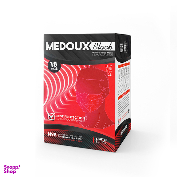 ماسک ان95 سیاه مداکس (Medoux) بسته 18 عددی