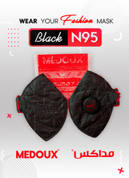 ماسک ان95 سیاه مداکس (Medoux) بسته 18 عددی