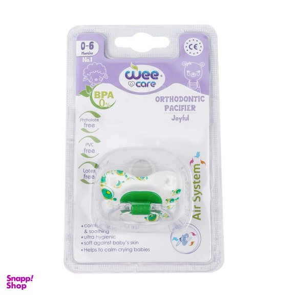 پستانک ارتودنسی مات چاپدار وی کر (Wee care) مدل جویی فول سایز 1 کد پی 121
