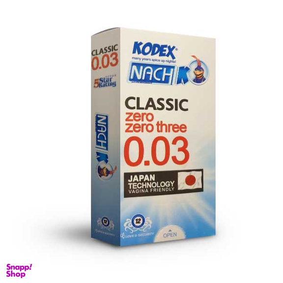 کاندوم بسیار نازک ناچ کدکس (Nach Kodex) مدل Classic Zero Three 0.03 بسته 12 عددی