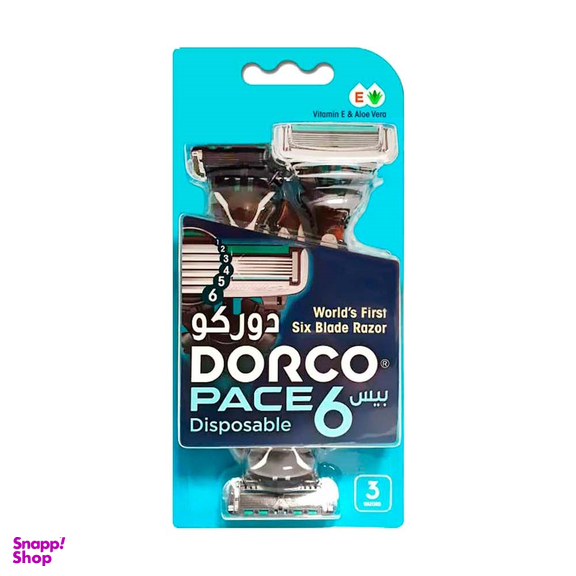 خودتراش مردانه دورکو (Dorco) مدل Pace 6 بسته 3 عددی