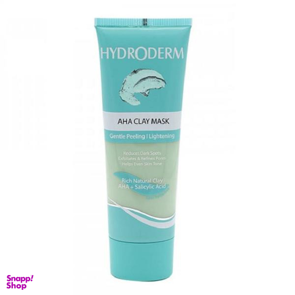 ماسک رسی لایه بردار هیدرودرم (Hydroderm) مدل ملایم و روشن کننده حاوی آ اچ آ و خاک رس حجم 100 میلی لیتر