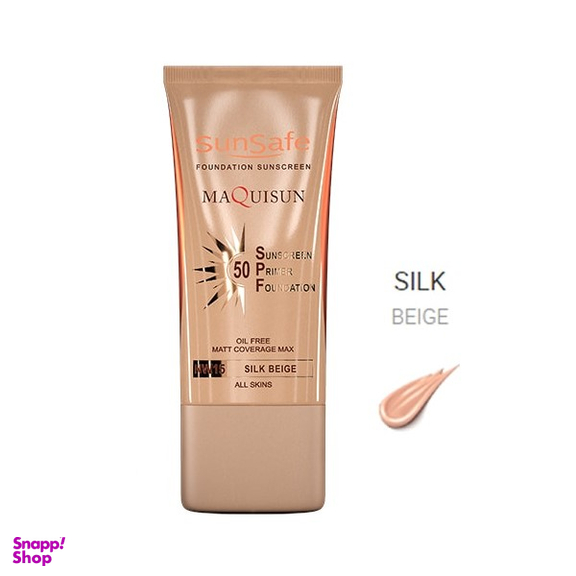کرم ضد آفتاب رنگی سان سیف ماکی سان همراه با پرایمرspf-50 بژ ابریشمی حجم 40 گرم