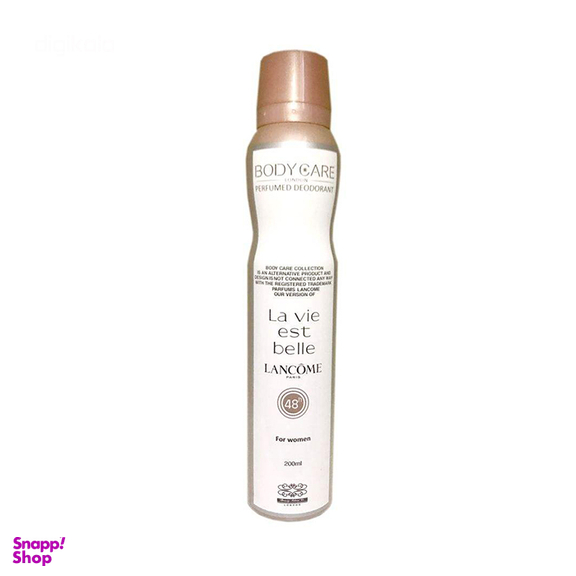 اسپری ضد تعریق زنانه بادی کر (Body Care) مدل Lancome La Vie Est Belle حجم 200 میلی‌لیتر