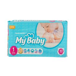 پوشک مای بیبی (Mybaby) سری مهربان با پوست رنگ آبی سایز 1 بسته 40 عددی