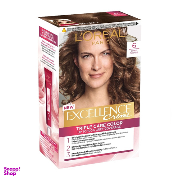 کیت رنگ مو لورآل (Loreal) شماره 6 حجم 48 میلی لیتر رنگ قهوه ای دودی