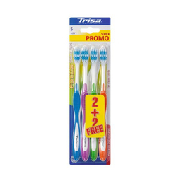 مسواک تریزا (Trisa) سری Super Promo مدل Focus Pro Clean با برس نرم بسته 4 عددی
