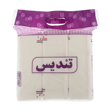 دستمال کاغذی 150 برگ تندیس (Tandis) مدل Purple بسته 3 عددی
