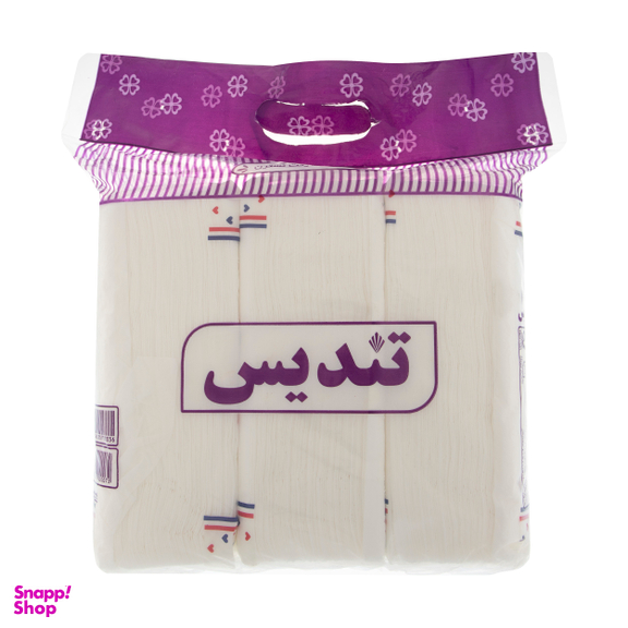 دستمال کاغذی 150 برگ تندیس (Tandis) مدل Purple بسته 3 عددی
