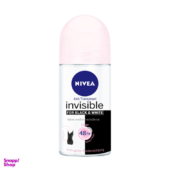رول مام ضد تعریق نیوآ (Nivea) زنانه مدل BLACK & WHITE INVISIBLE حجم 50 میلی لیتر