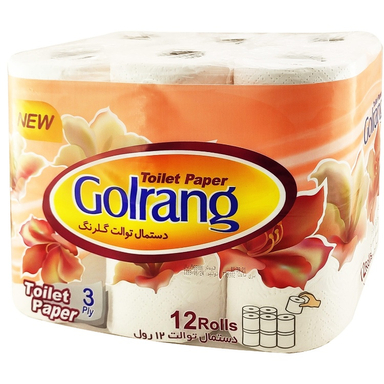 دستمال توالت گلرنگ بسته 12 عددی