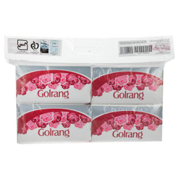 دستمال کاغذی گلرنگ (Golrang) مدل Flower بسته 4 عددی 250 برگ