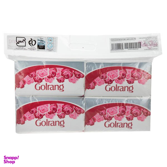 دستمال کاغذی گلرنگ (Golrang) مدل Flower بسته 4 عددی 250 برگ
