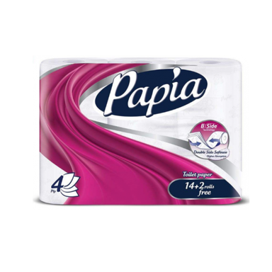 دستمال توالت پاپیا (Papia) مدل 16 قلو 4 لایه