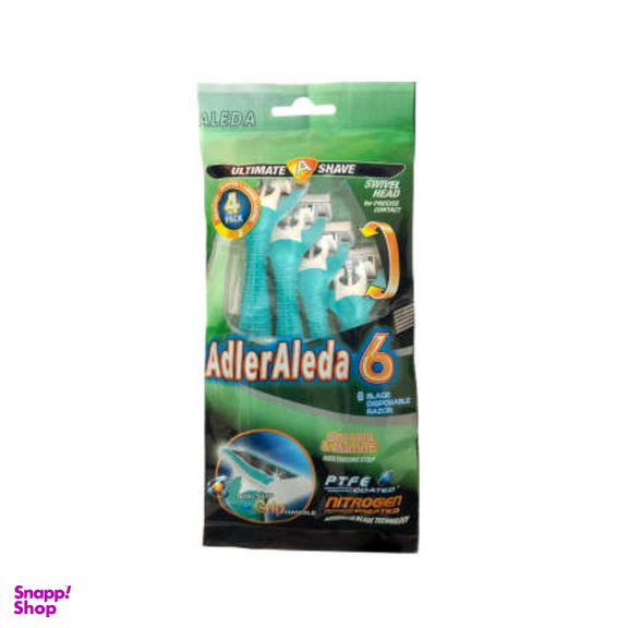 خودتراش مردانه ادلر الدا (Adler Aleda) مدل 6 لبه بسته 4 عددی