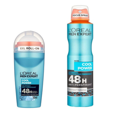 اسپری ضد تعریق لورآل (Loreal) به همراه رول ضد تعریق مدل Cool Power مجموعه 2 عددی