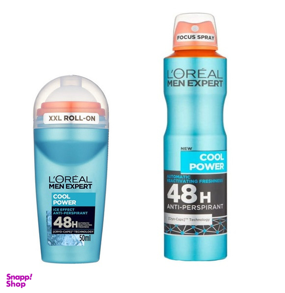 اسپری ضد تعریق لورآل (Loreal) به همراه رول ضد تعریق مدل Cool Power مجموعه 2 عددی