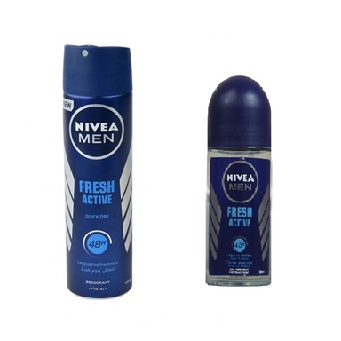 اسپری ضد تعریق مردانه نیوآ (Nivea) مدل Fresh Active حجم 150 میلی لیتر + رول ضد تعریق مردانه نیوآ مدل فرش اکتیو حجم 50 میلی لیتر
