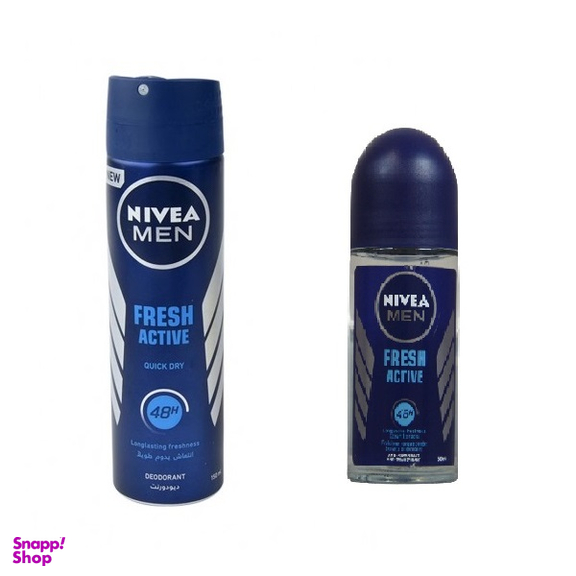 اسپری ضد تعریق مردانه نیوآ (Nivea) مدل Fresh Active حجم 150 میلی لیتر + رول ضد تعریق مردانه نیوآ مدل فرش اکتیو حجم 50 میلی لیتر