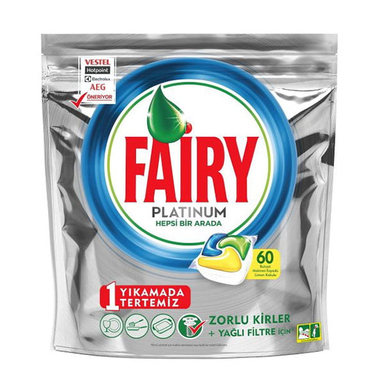 قرص ماشین ظرفشویی فیری (Fairy) مدل پلاتینیوم بسته 60 عددی