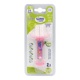 پستانک ارتودنسی وی کر (wee care) مدل ضد حساسیت دربدار همراه با زنجیر کد P111 سایز 2